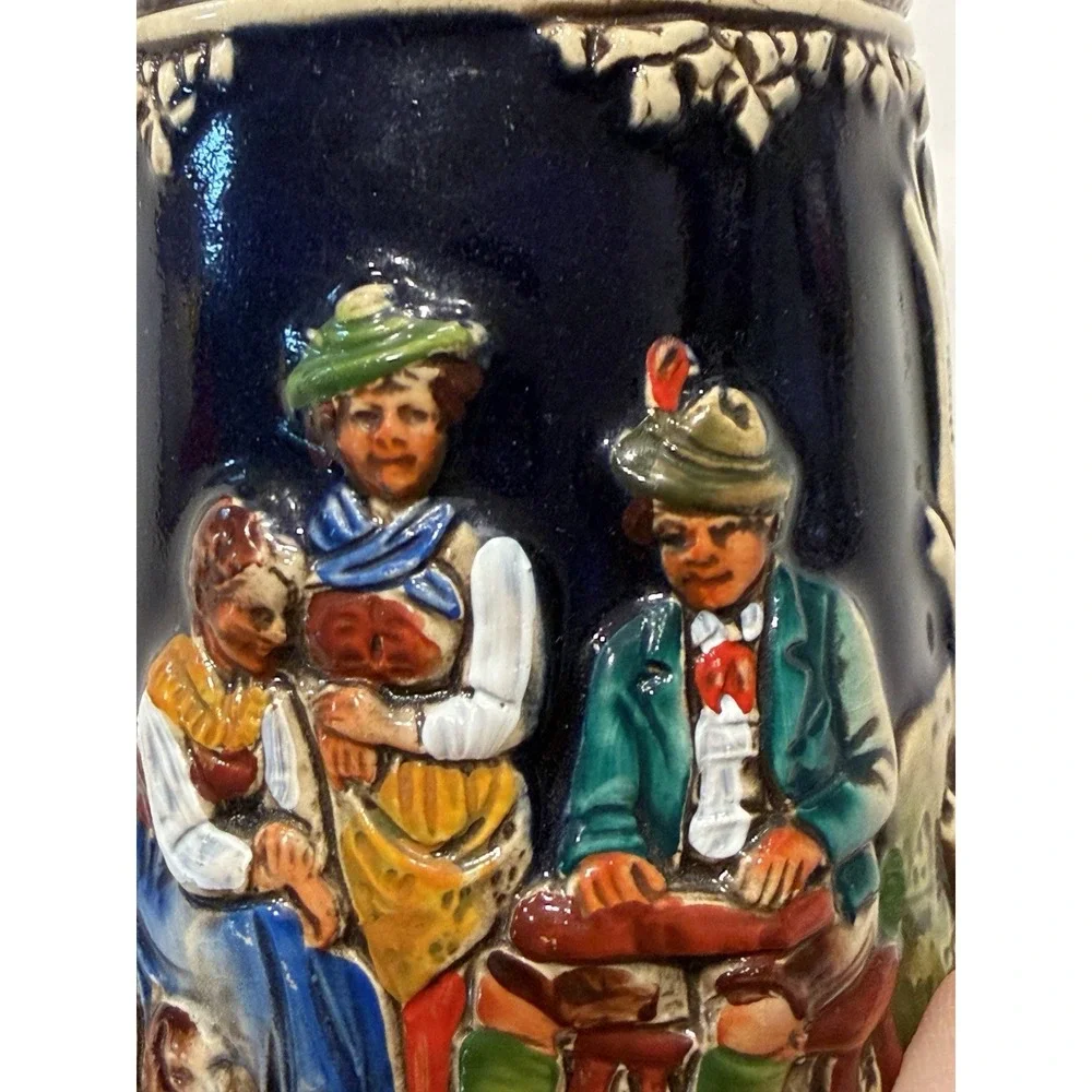 Marzi & Remy Germany Stoneware Beer Stein Auf Der Alm Pewter Lid 7